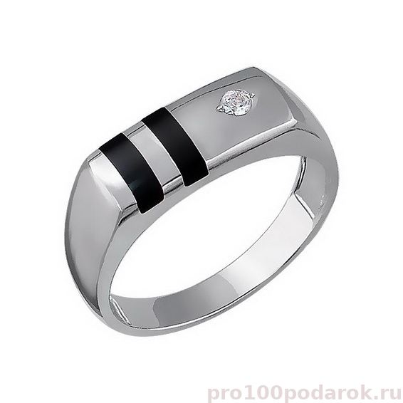 Мужское серебряное кольцо 01Т455215-1