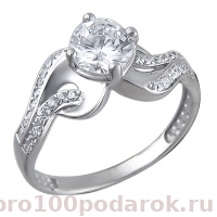 Серебряное кольцо с фианитами