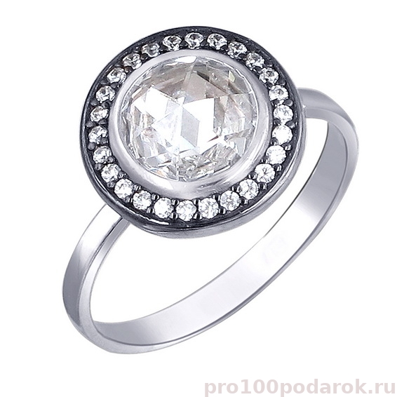 Серебряное кольцо с фианитом 01К1511100Ч