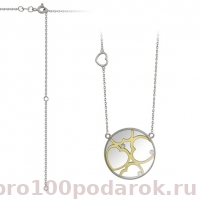 Серебряное колье с блуждающими фианитами