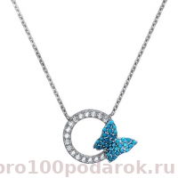 Серебряное колье с бабочкой
