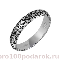 Серебряное кольцо с черной эмалью