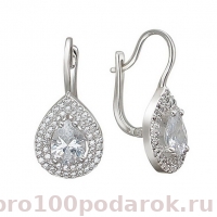 Серебряные серьги с фианитами
