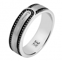 Серебряное кольцо с эмалью и Swarovski
